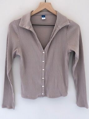 Old Navy Slim Ribbed Button-Down Top